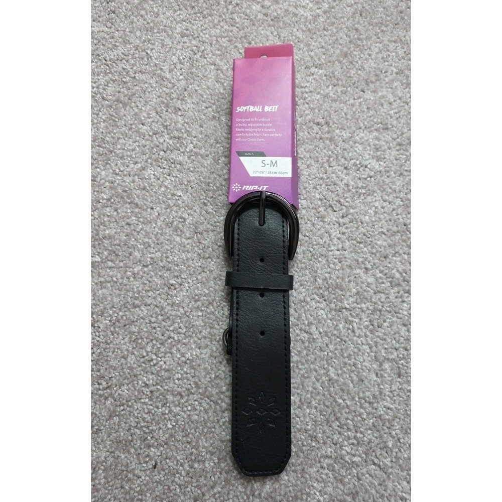 SOFTBALL BELT-BLACK - SIZE S/M- 22-26"0 RIP-IT NEW